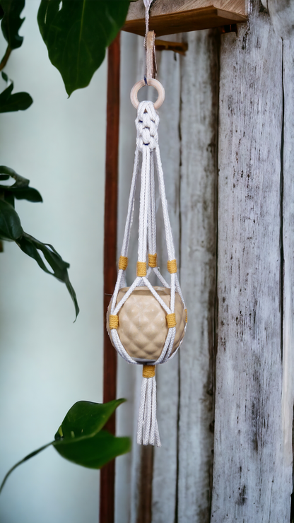 Macrame Plant Hanger - Sunny Serenity - 25 inches