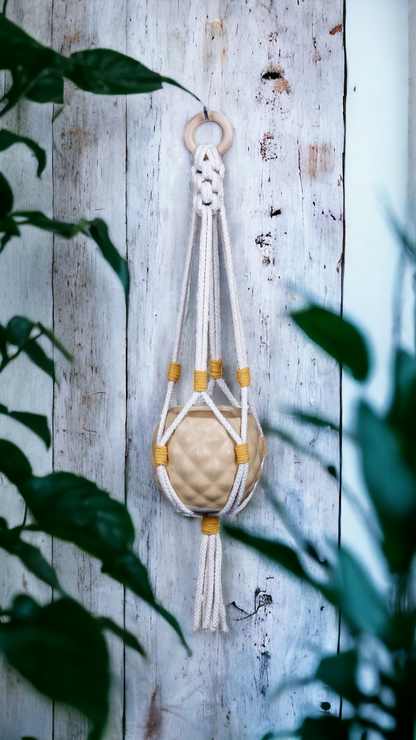 Macrame Plant Hanger - Sunny Serenity - 35 inches