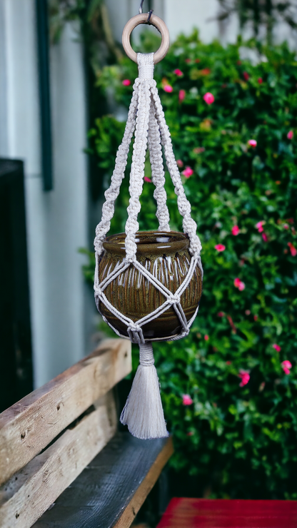 Macrame Plant Hanger - Tropical Tranquility - 35 inches