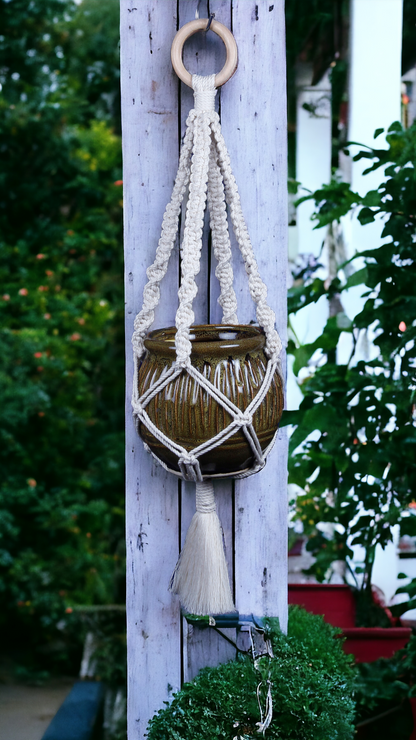 Macrame Plant Hanger - Tropical Tranquility - 30 inches