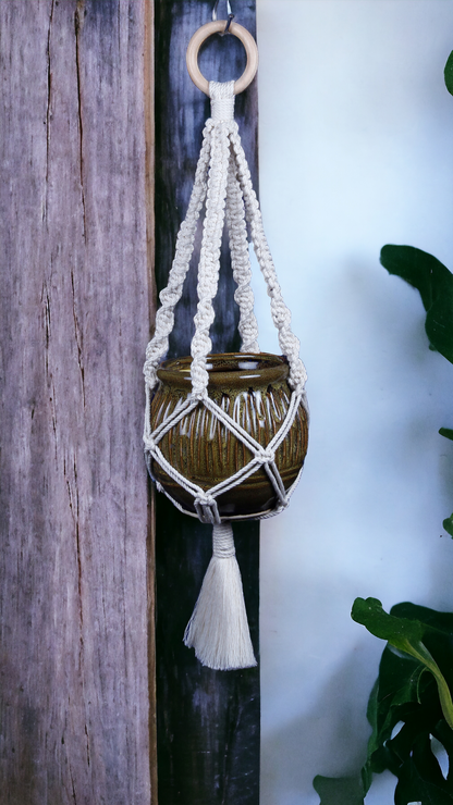 Macrame Plant Hanger - Tropical Tranquility - 25 inches