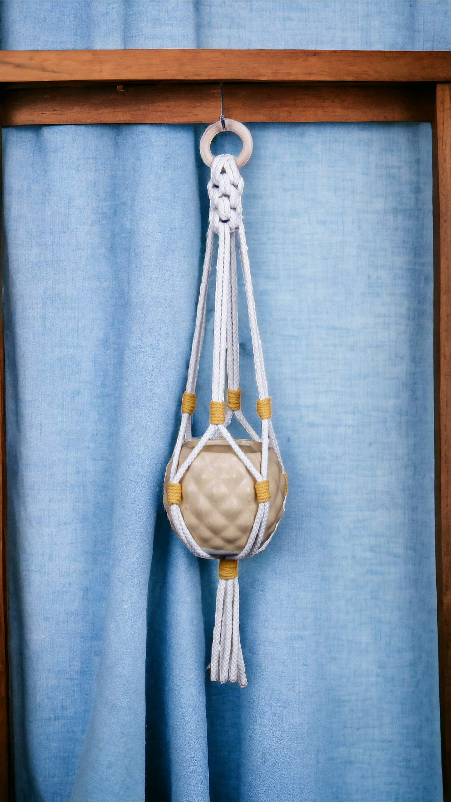 Macrame Plant Hanger - Sunny Serenity - 35 inches