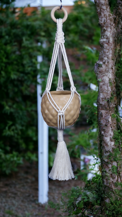 Macrame Plant Hanger - Modern Minimalist - 35 inches