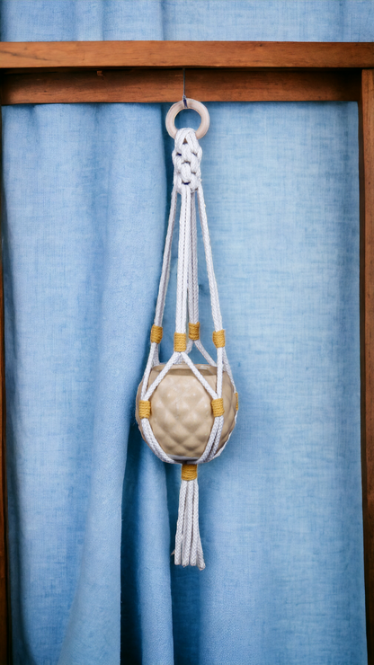 Macrame Plant Hanger - Sunny Serenity - 25 inches